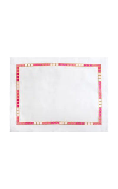 Tania Bulhões Tania Bulhoes - Mosaico Linen Placemat - Pink