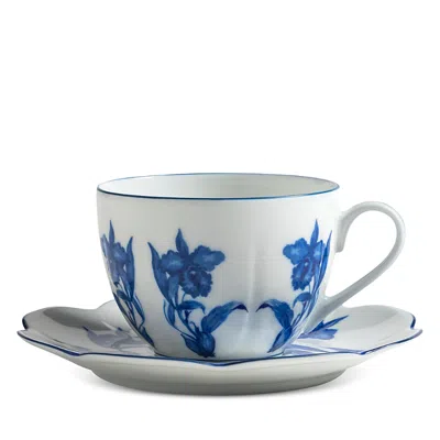 Tania Bulhões Tea Cup And Saucer Casa Das Orquideas In Blue