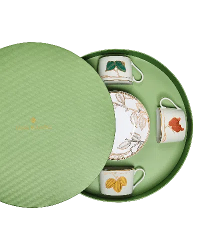 Tania Bulhões Tea Cup And Saucer Frutas Do Brasil Set Of Four In Yellow