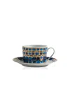Tania Bulhões Tea Cup & Saucer Jade Blue