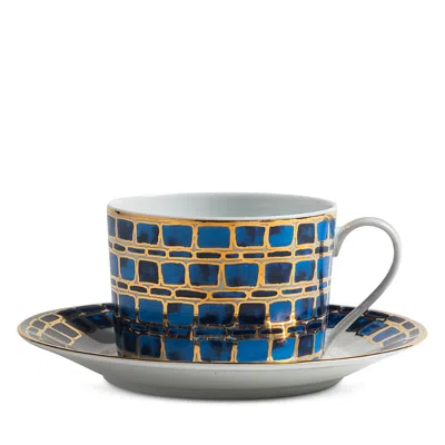 Tania Bulhões Tea Cup And Saucer Jade Blue