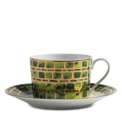 Tania Bulhões Tea Cup And Saucer Jade Green