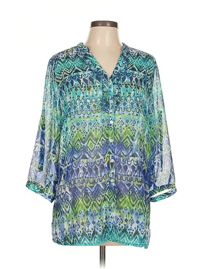 Pre-owned Tanjay 3/4 Sleeve Blouse In Blue