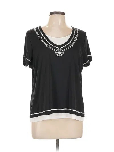 Pre-owned Tanjay Short Sleeve Top Black Scoop Neck Tops