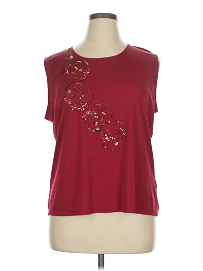 Pre-owned Tanjay Short Sleeve Top Burgundy One Shoulder Neckline Tops