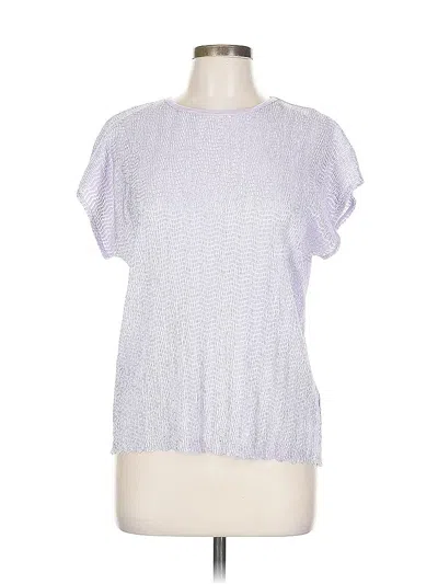 Pre-owned Tanjay Short Sleeve Top Purple Crew Neck Tops