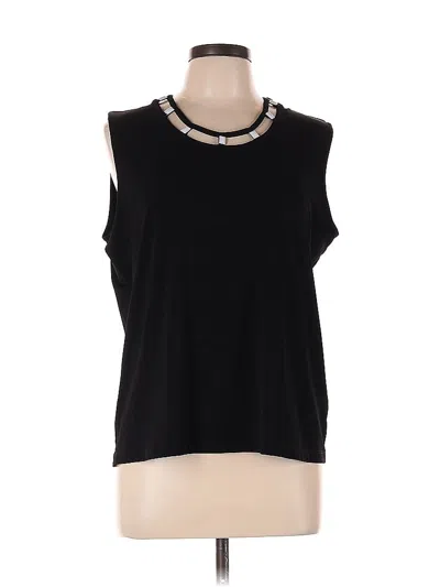 Pre-owned Tanjay Sleeveless Top Black Scoop Neck Tops