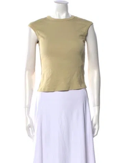 Pre-owned Tank Air Bateau Neckline Sleeveless Crop Top In Neutral