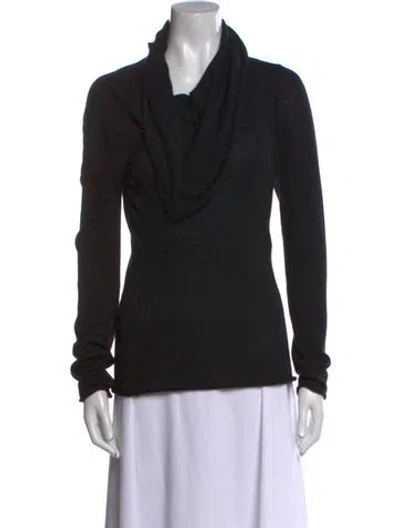 Pre-owned Tank Air Cashmere Cowl Neck Sweater In Black