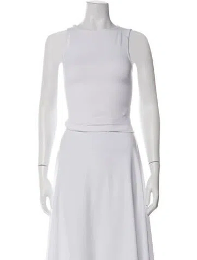 Pre-owned Tank Air Crew Neck Sleeveless Top In White