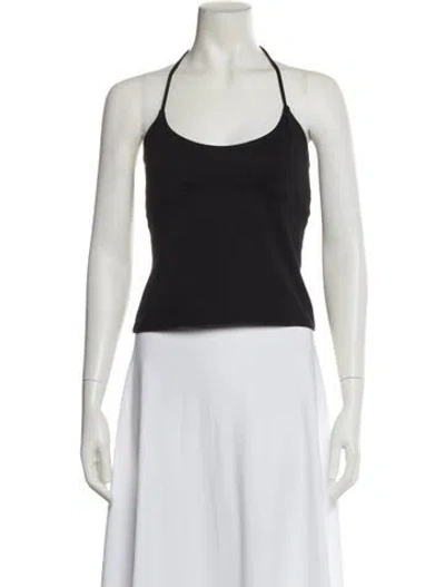 Pre-owned Tank Air Halterneck Sleeveless Top In Black