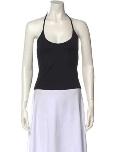 Pre-owned Tank Air Halterneck Sleeveless Top In Black
