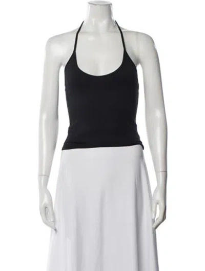 Pre-owned Tank Air Halterneck Sleeveless Top In Black