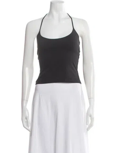 Pre-owned Tank Air Halterneck Sleeveless Top In Black