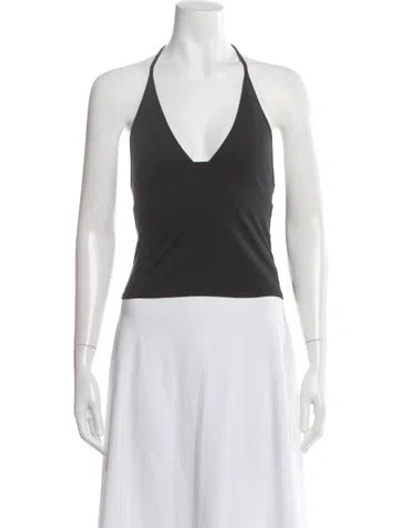Pre-owned Tank Air Halterneck Sleeveless Top In Black