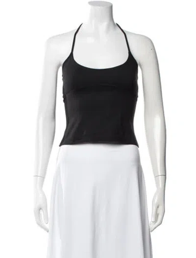 Pre-owned Tank Air Halterneck Sleeveless Top In Black