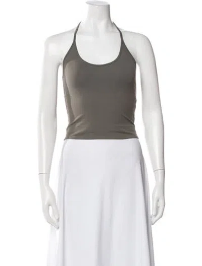 Pre-owned Tank Air Halterneck Sleeveless Top In Gray