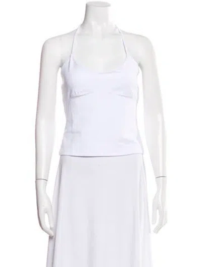 Pre-owned Tank Air Halterneck Sleeveless Top In Gray