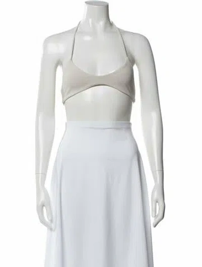 Pre-owned Tank Air Halterneck Sleeveless Top W/ Tags In Neutral
