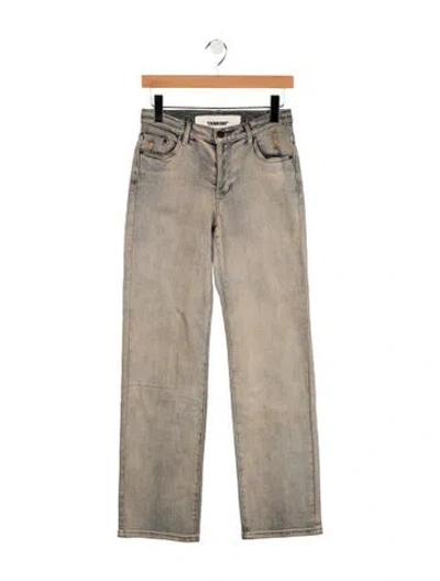 Pre-owned Tank Air Mid-rise Straight Leg Jeans In Gray