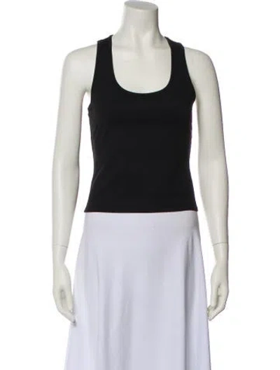 Pre-owned Tank Air Scoop Neck Sleeveless Top In Black