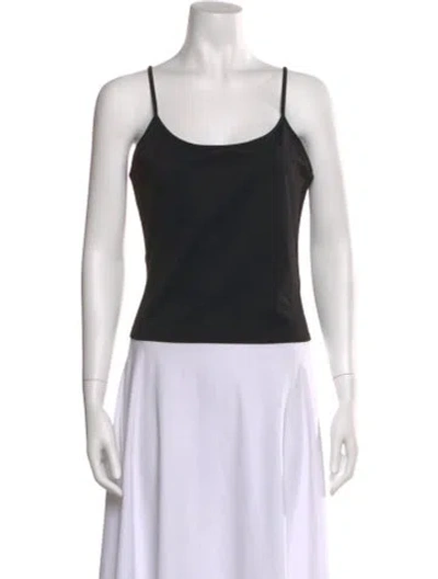 Pre-owned Tank Air Scoop Neck Sleeveless Top In Black