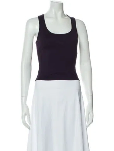 Pre-owned Tank Air Scoop Neck Sleeveless Top In Black