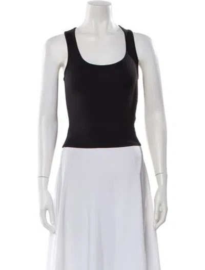 Pre-owned Tank Air Scoop Neck Sleeveless Top In Black