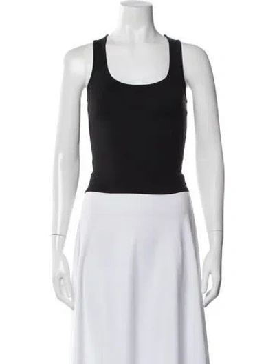 Pre-owned Tank Air Scoop Neck Sleeveless Top In Black