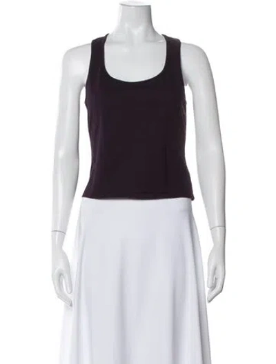 Pre-owned Tank Air Scoop Neck Sleeveless Top In Black