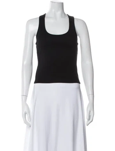 Pre-owned Tank Air Scoop Neck Sleeveless Top In Black