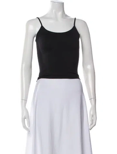 Pre-owned Tank Air Scoop Neck Sleeveless Top In Black