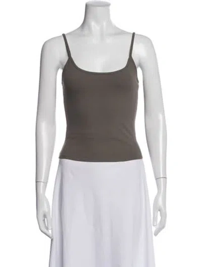 Pre-owned Tank Air Scoop Neck Sleeveless Top In Black
