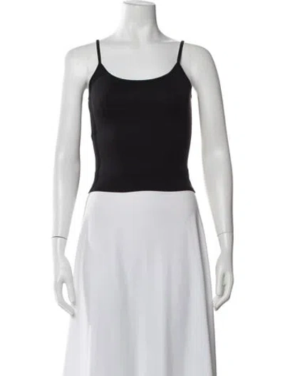 Pre-owned Tank Air Scoop Neck Sleeveless Top In Black