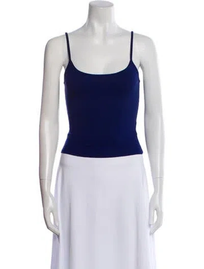 Pre-owned Tank Air Scoop Neck Sleeveless Top In Blue