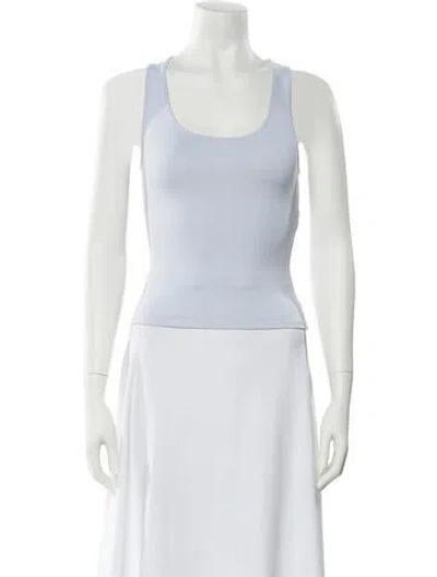 Pre-owned Tank Air Scoop Neck Sleeveless Top In Blue