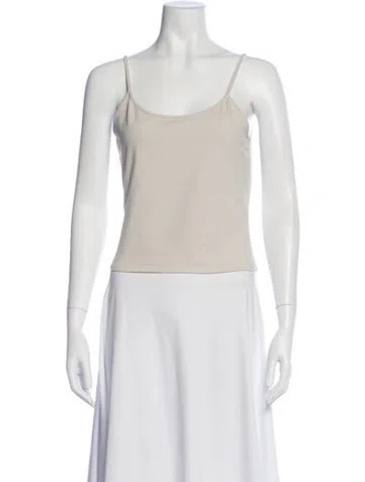 Pre-owned Tank Air Scoop Neck Sleeveless Top In Neutral