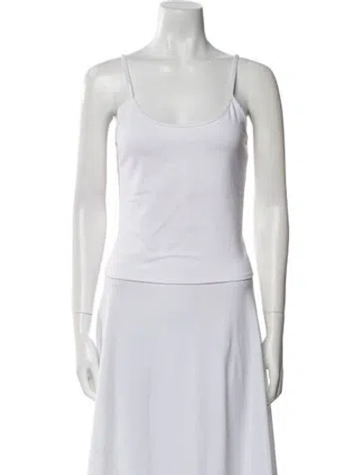 Pre-owned Tank Air Scoop Neck Sleeveless Top In White
