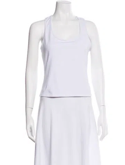 Pre-owned Tank Air Scoop Neck Sleeveless Top In White