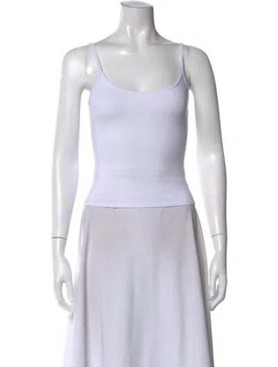 Pre-owned Tank Air Scoop Neck Sleeveless Top In White