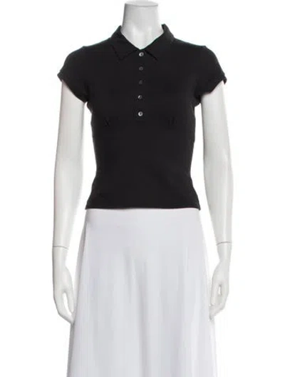 Pre-owned Tank Air Short Sleeve Polo In Black