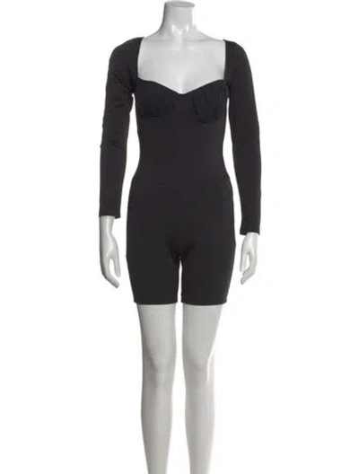 Pre-owned Tank Air Square Neckline Jumpsuit In Black