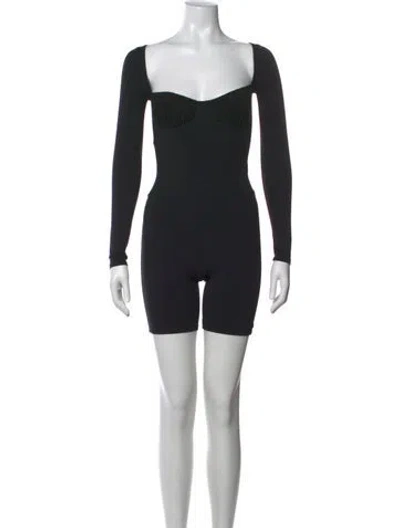 Pre-owned Tank Air Square Neckline Jumpsuit In Black