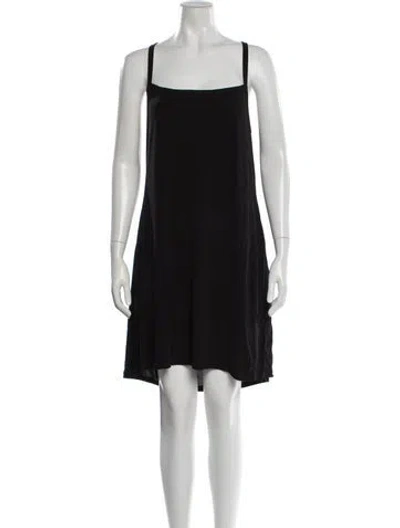 Pre-owned Tank Air Square Neckline Mini Dress In Black