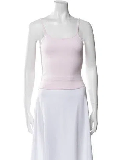 Pre-owned Tank Air Square Neckline Sleeveless Crop Top In Pink