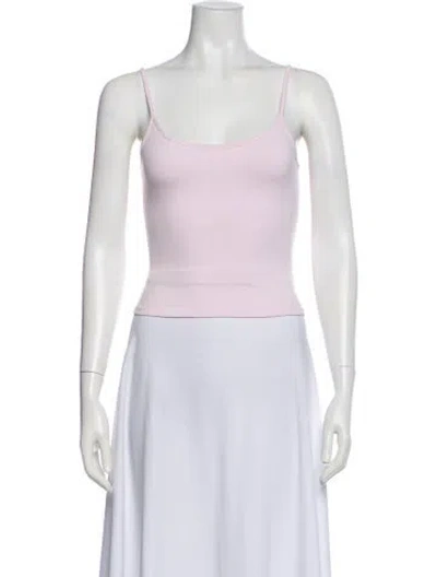 Pre-owned Tank Air Square Neckline Sleeveless Crop Top In Pink