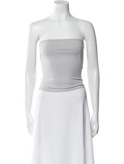Pre-owned Tank Air Strapless Crop Top In Gray