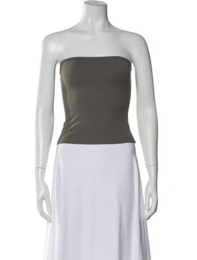 Pre-owned Tank Air Strapless Tank Top In Black