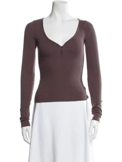 Pre-owned Tank Air V-neck Long Sleeve Top In Purple