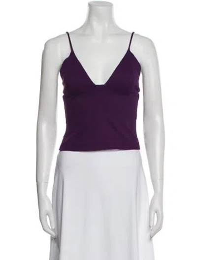 Pre-owned Tank Air V-neck Sleeveless Crop Top In Purple